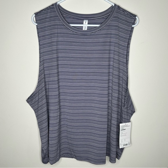 Athleta Women’s Cloudlight Stripe Muscle Tank Top Plus Size 3x Purple/blue Gym - Picture 2 of 9